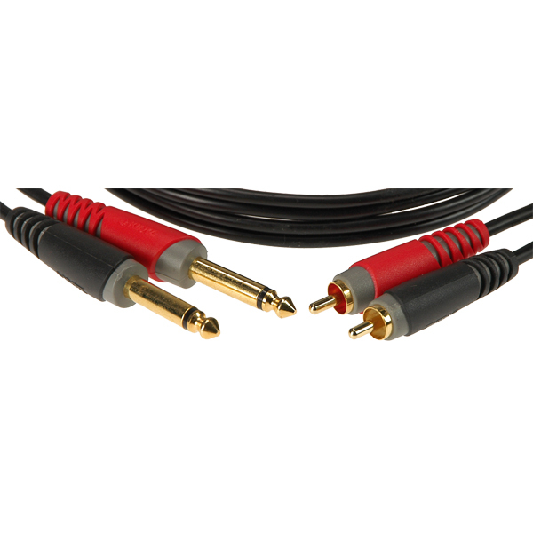Cordon 2 JACK Mono mâle - 2 CINCH mâle