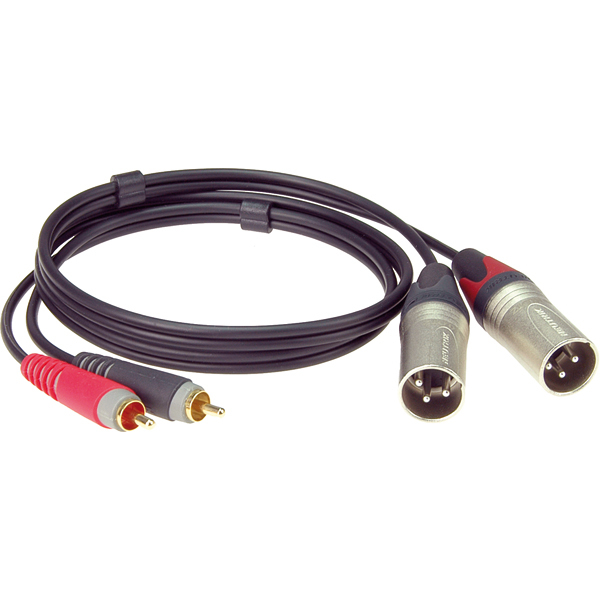 Cordon 2 XLR 3 mâle - 2 CINCH mâle